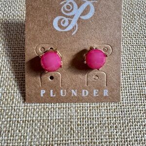 Plunder Pink Gem Stud Earrings